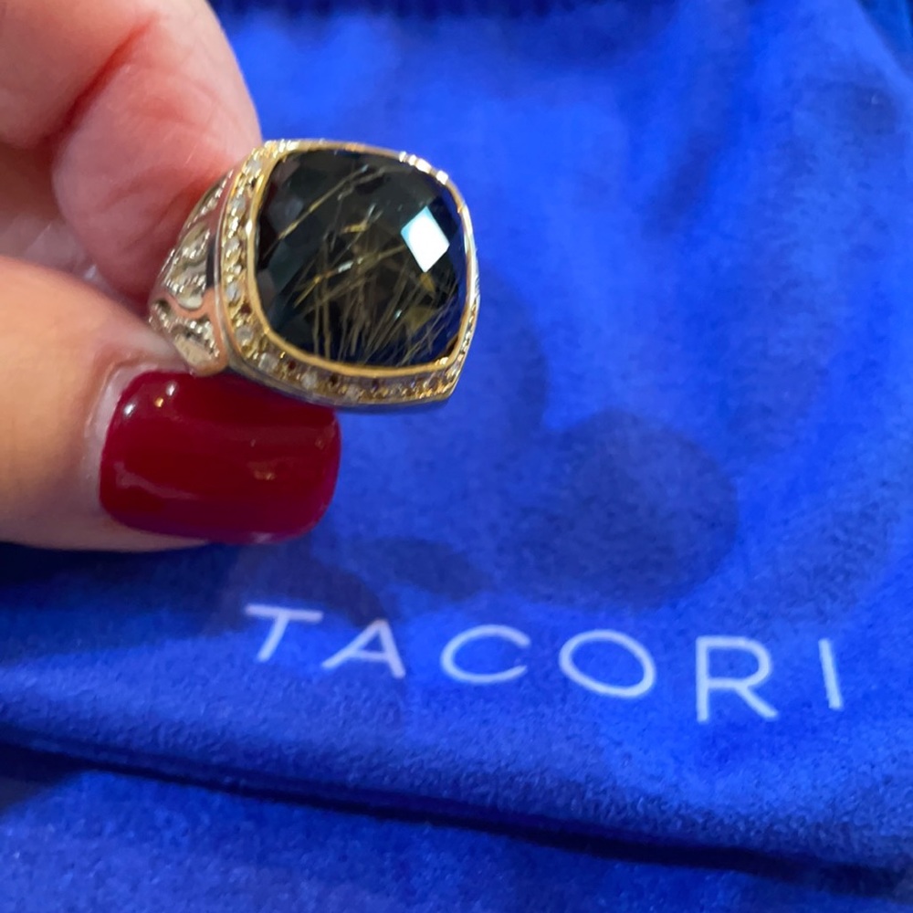 Tacori  18kt/925 Rutiliated  Black Onyx Diam Ring